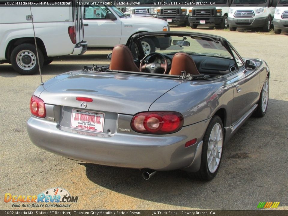2002 Mazda MX-5 Miata SE Roadster Titanium Gray Metallic / Saddle Brown Photo #7
