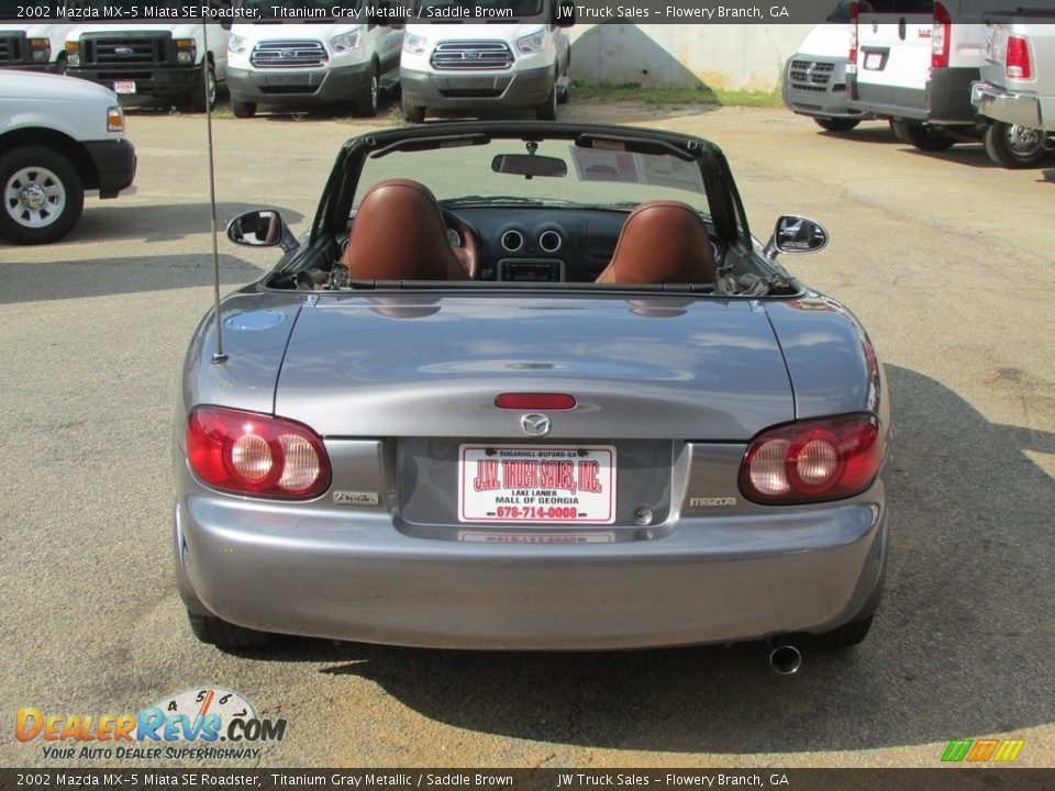 2002 Mazda MX-5 Miata SE Roadster Titanium Gray Metallic / Saddle Brown Photo #8