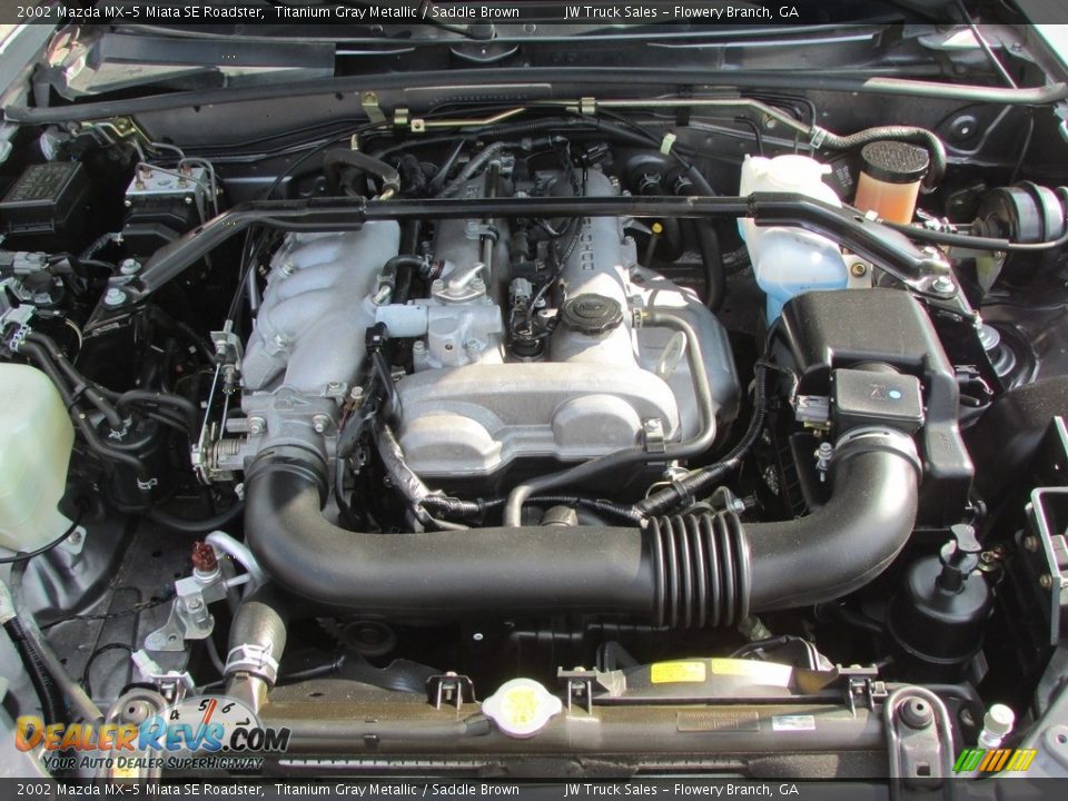 2002 Mazda MX-5 Miata SE Roadster Titanium Gray Metallic / Saddle Brown Photo #14