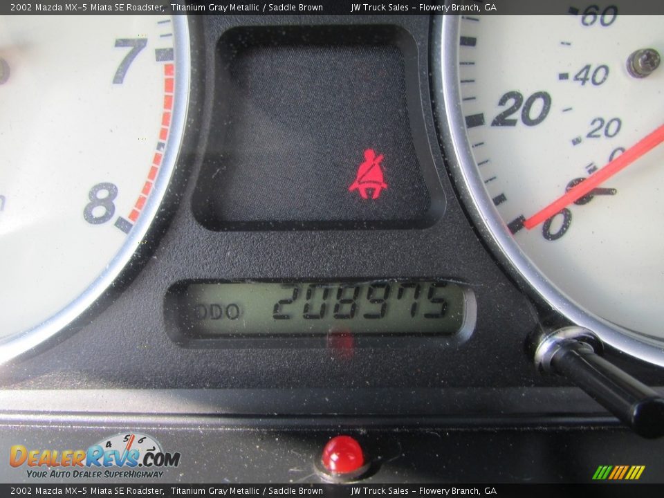 2002 Mazda MX-5 Miata SE Roadster Titanium Gray Metallic / Saddle Brown Photo #22