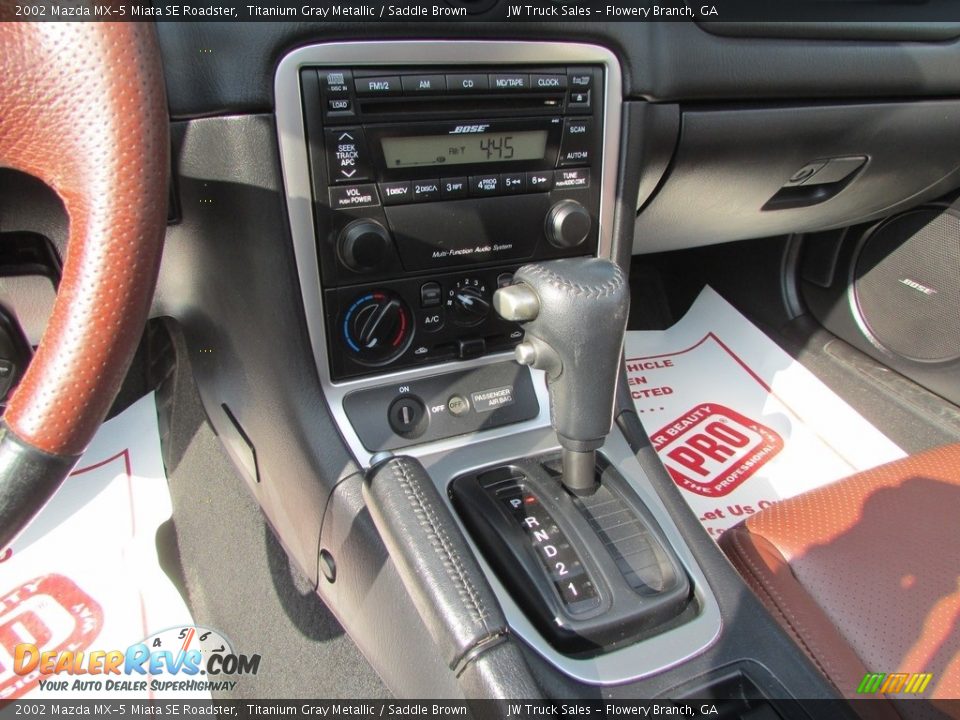 2002 Mazda MX-5 Miata SE Roadster Titanium Gray Metallic / Saddle Brown Photo #23