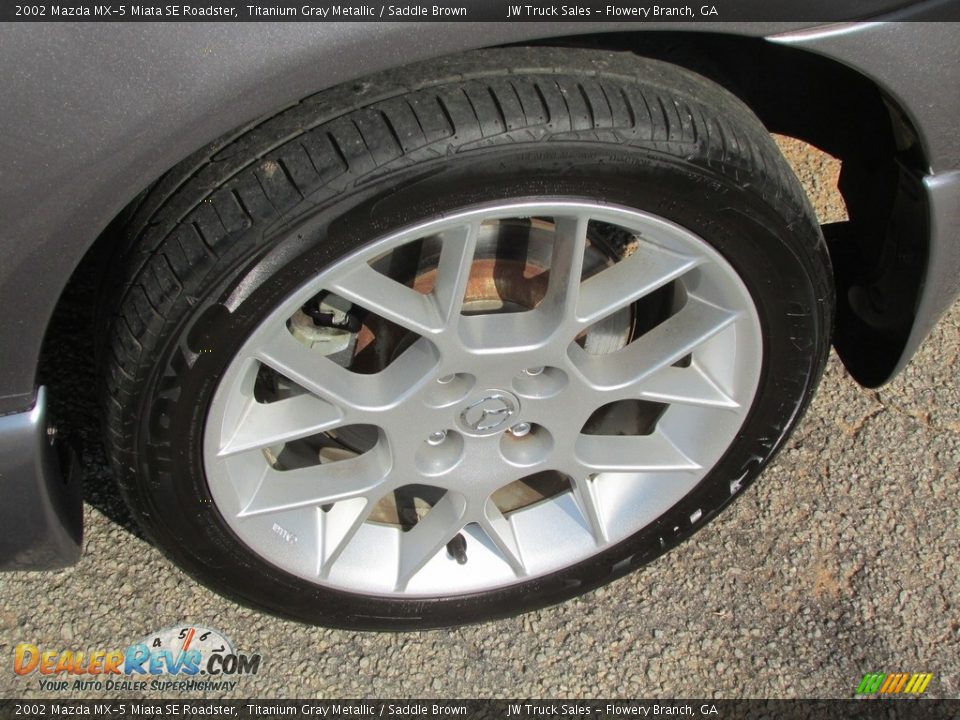 2002 Mazda MX-5 Miata SE Roadster Titanium Gray Metallic / Saddle Brown Photo #34