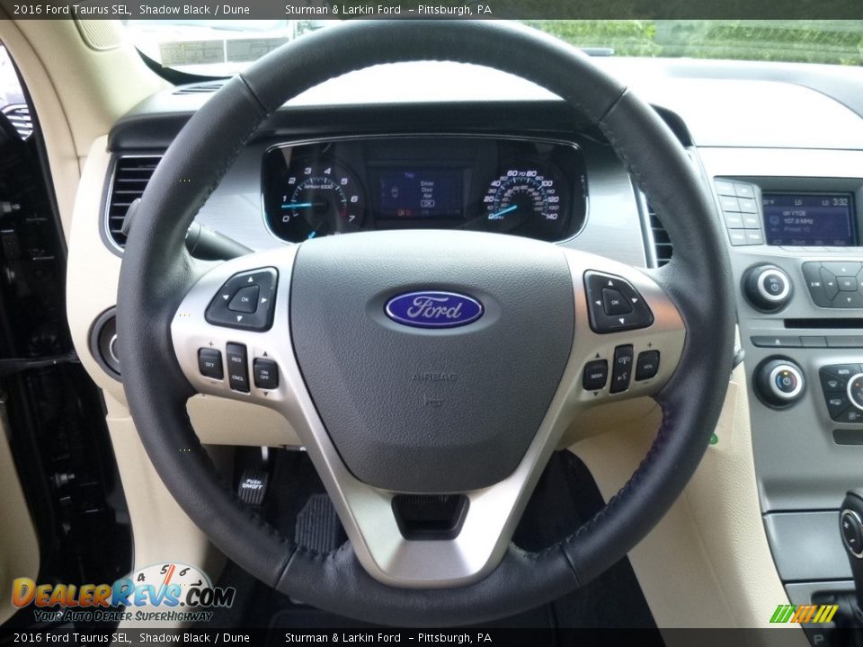 2016 Ford Taurus SEL Shadow Black / Dune Photo #12