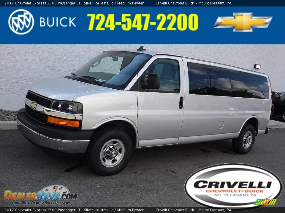 2017 Chevrolet Express 3500 Passenger LT Silver Ice Metallic / Medium Pewter Photo #1