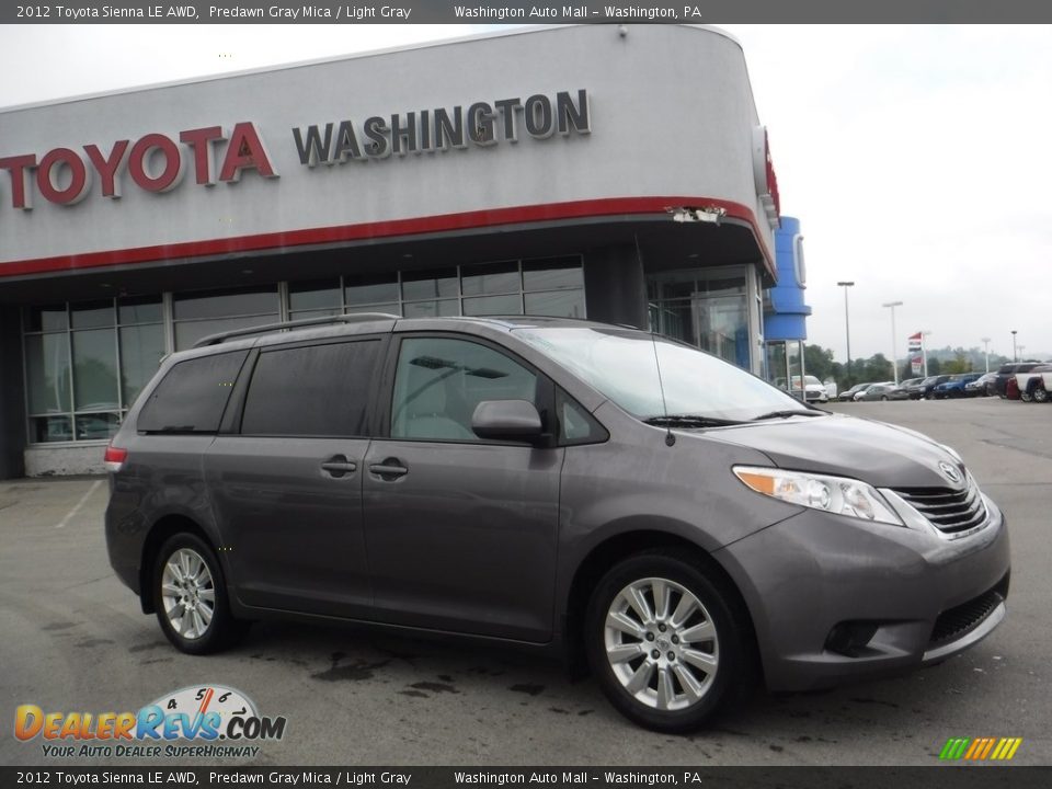 2012 Toyota Sienna LE AWD Predawn Gray Mica / Light Gray Photo #2