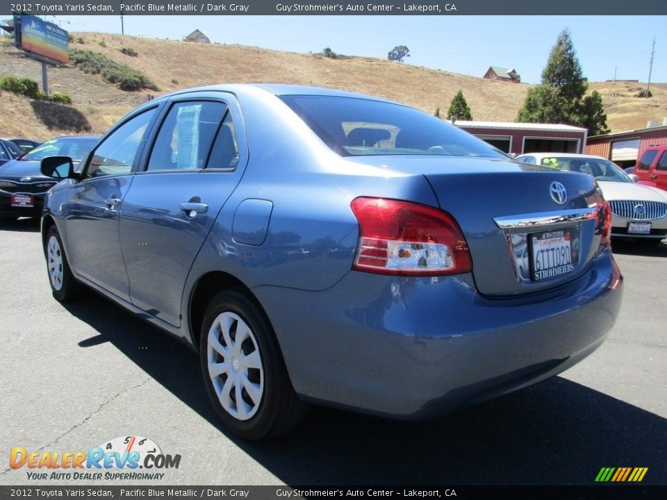 2012 Toyota Yaris Sedan Pacific Blue Metallic / Dark Gray Photo #5