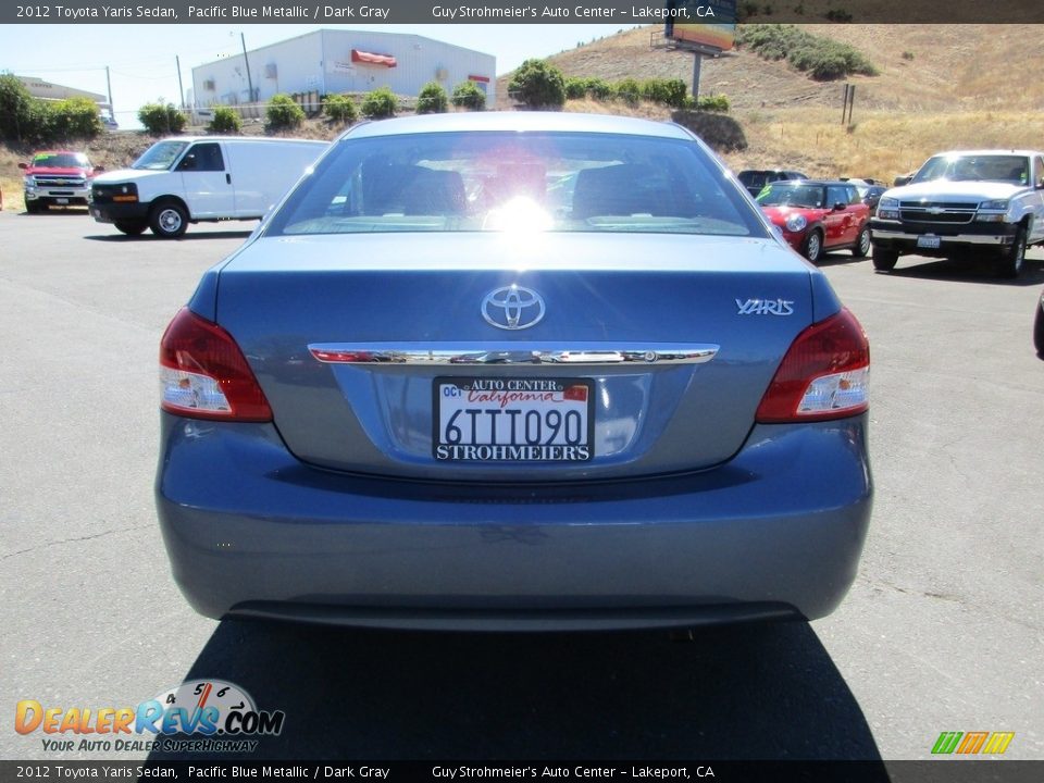2012 Toyota Yaris Sedan Pacific Blue Metallic / Dark Gray Photo #6