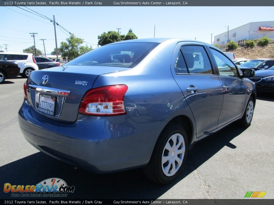 2012 Toyota Yaris Sedan Pacific Blue Metallic / Dark Gray Photo #7