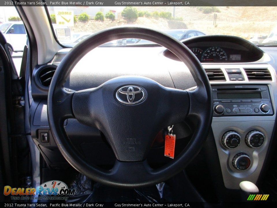 2012 Toyota Yaris Sedan Pacific Blue Metallic / Dark Gray Photo #12