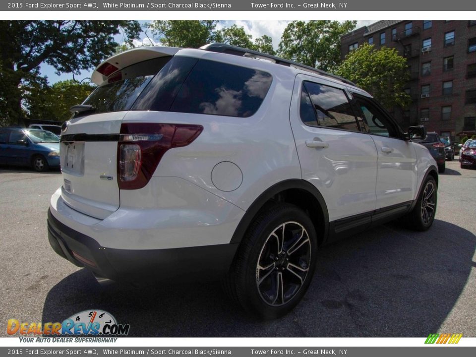 2015 Ford Explorer Sport 4WD White Platinum / Sport Charcoal Black/Sienna Photo #10