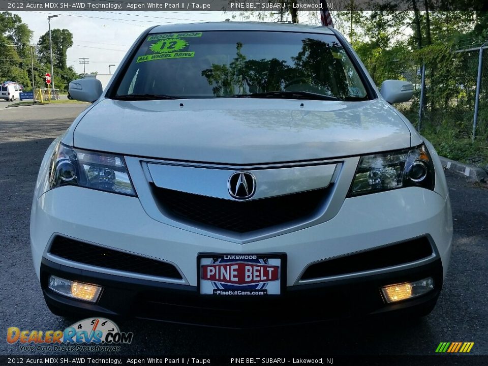 2012 Acura MDX SH-AWD Technology Aspen White Pearl II / Taupe Photo #2