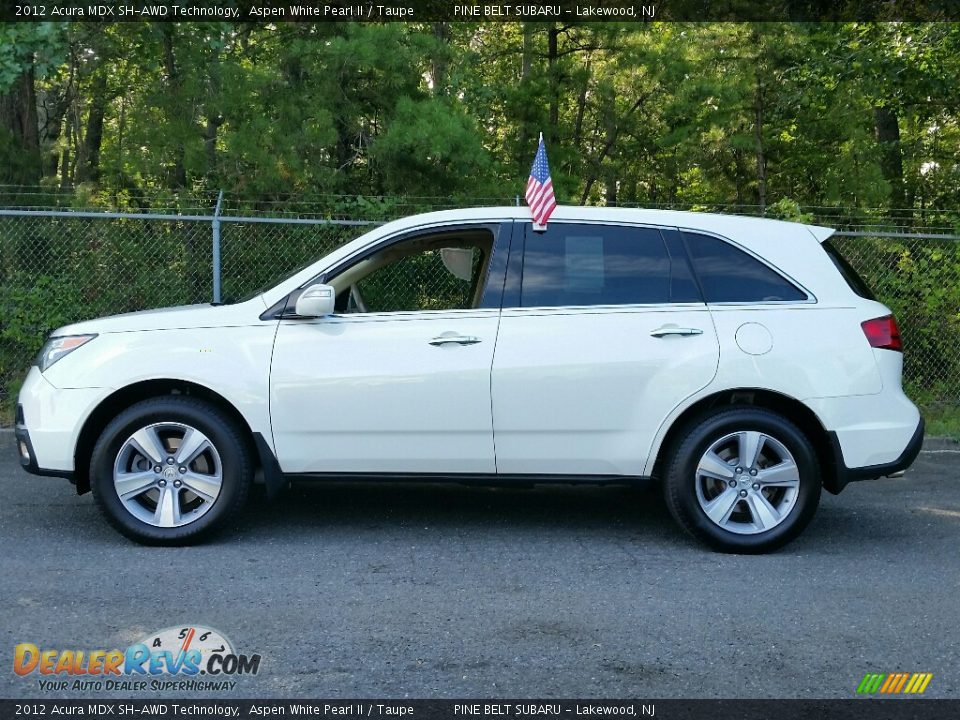 2012 Acura MDX SH-AWD Technology Aspen White Pearl II / Taupe Photo #7