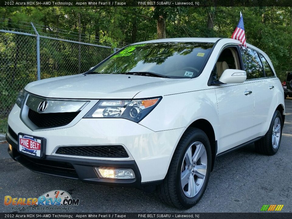 2012 Acura MDX SH-AWD Technology Aspen White Pearl II / Taupe Photo #8
