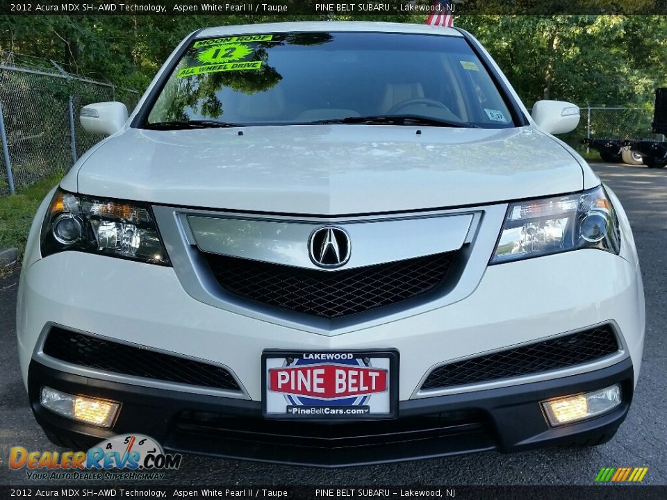 2012 Acura MDX SH-AWD Technology Aspen White Pearl II / Taupe Photo #9