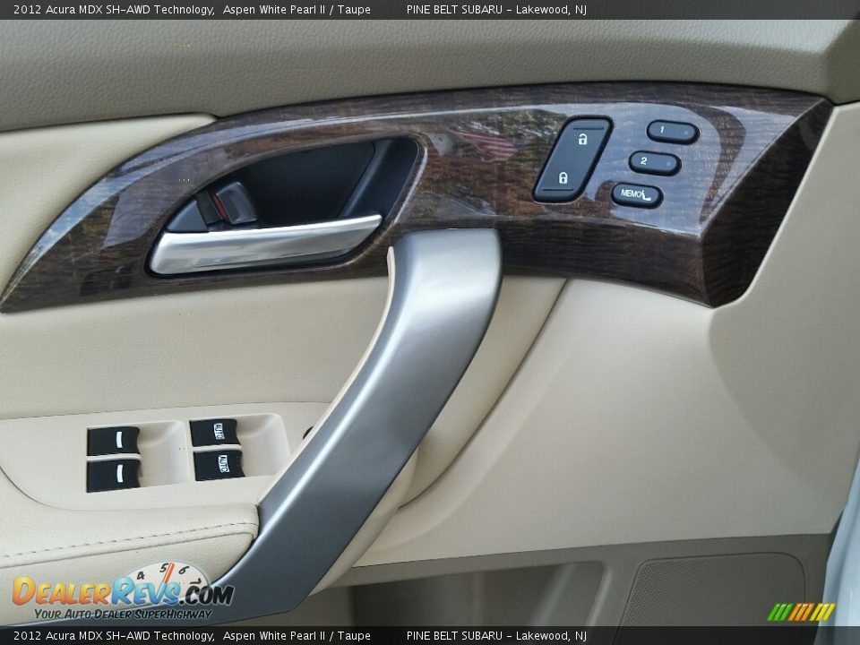 2012 Acura MDX SH-AWD Technology Aspen White Pearl II / Taupe Photo #19