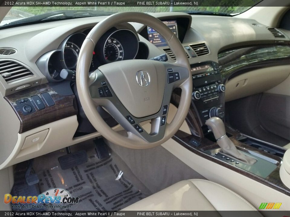 2012 Acura MDX SH-AWD Technology Aspen White Pearl II / Taupe Photo #20