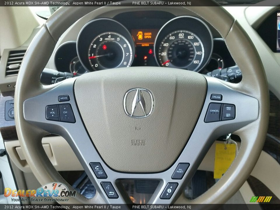 2012 Acura MDX SH-AWD Technology Aspen White Pearl II / Taupe Photo #23