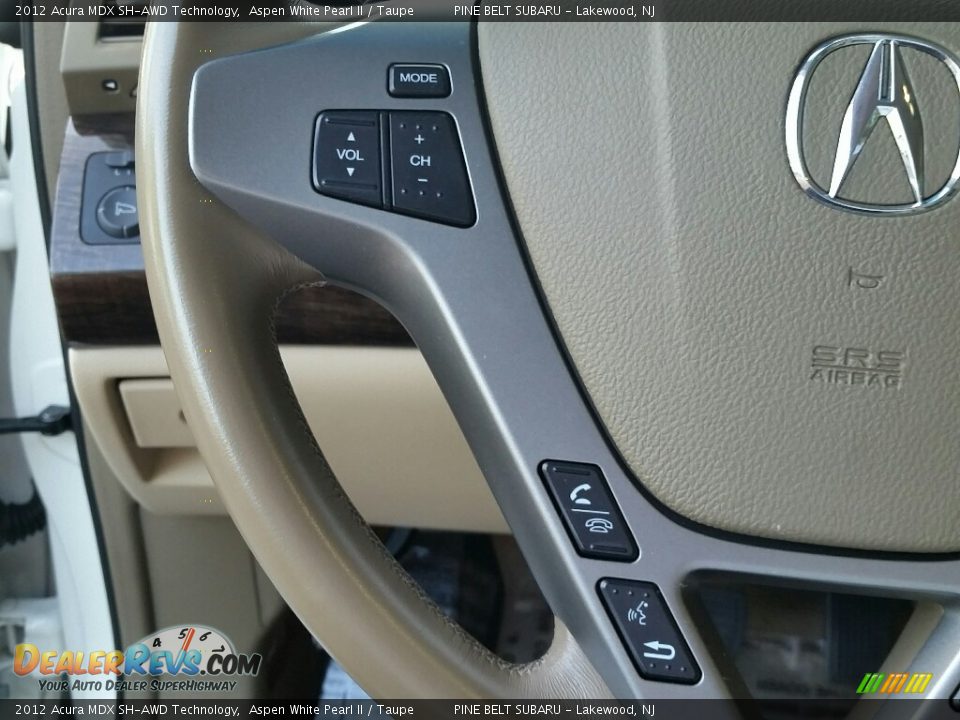2012 Acura MDX SH-AWD Technology Aspen White Pearl II / Taupe Photo #24