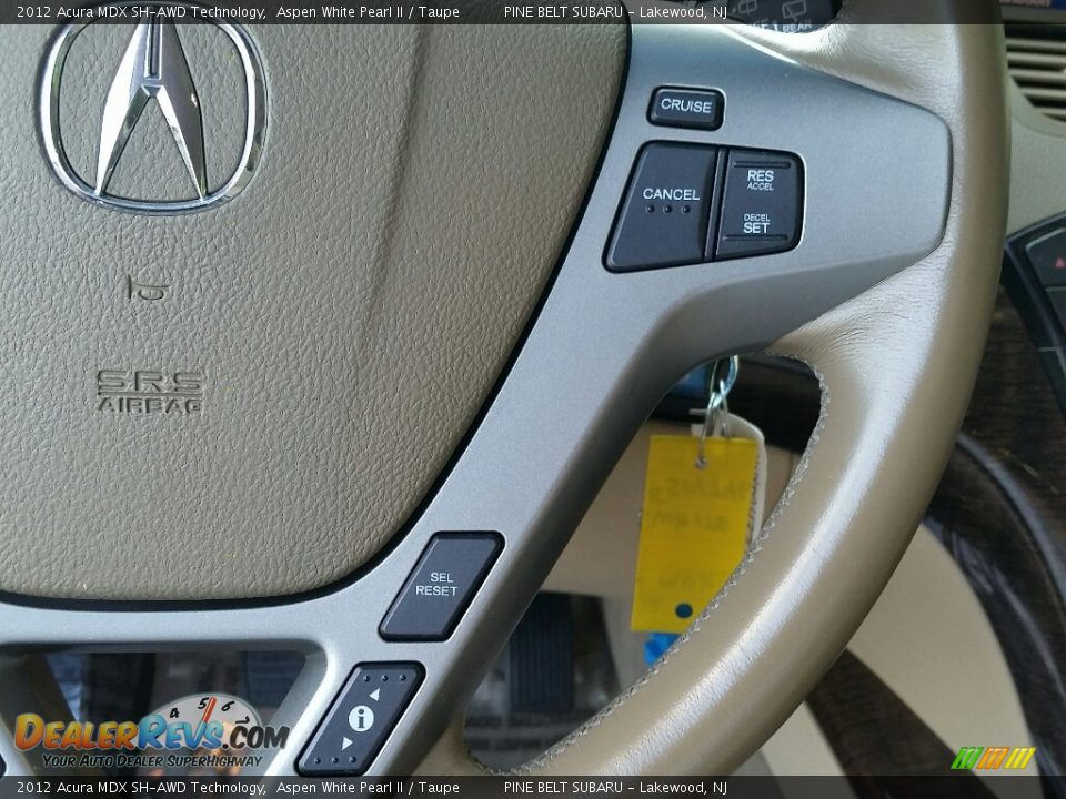 2012 Acura MDX SH-AWD Technology Aspen White Pearl II / Taupe Photo #25