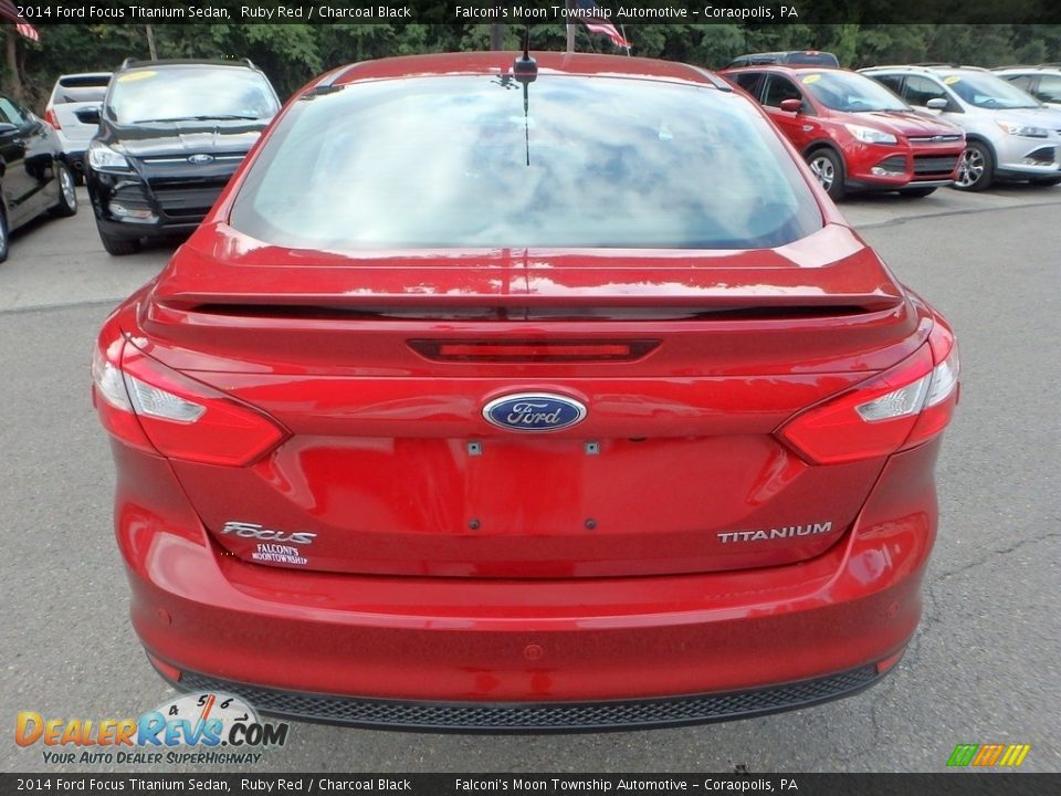 2014 Ford Focus Titanium Sedan Ruby Red / Charcoal Black Photo #3