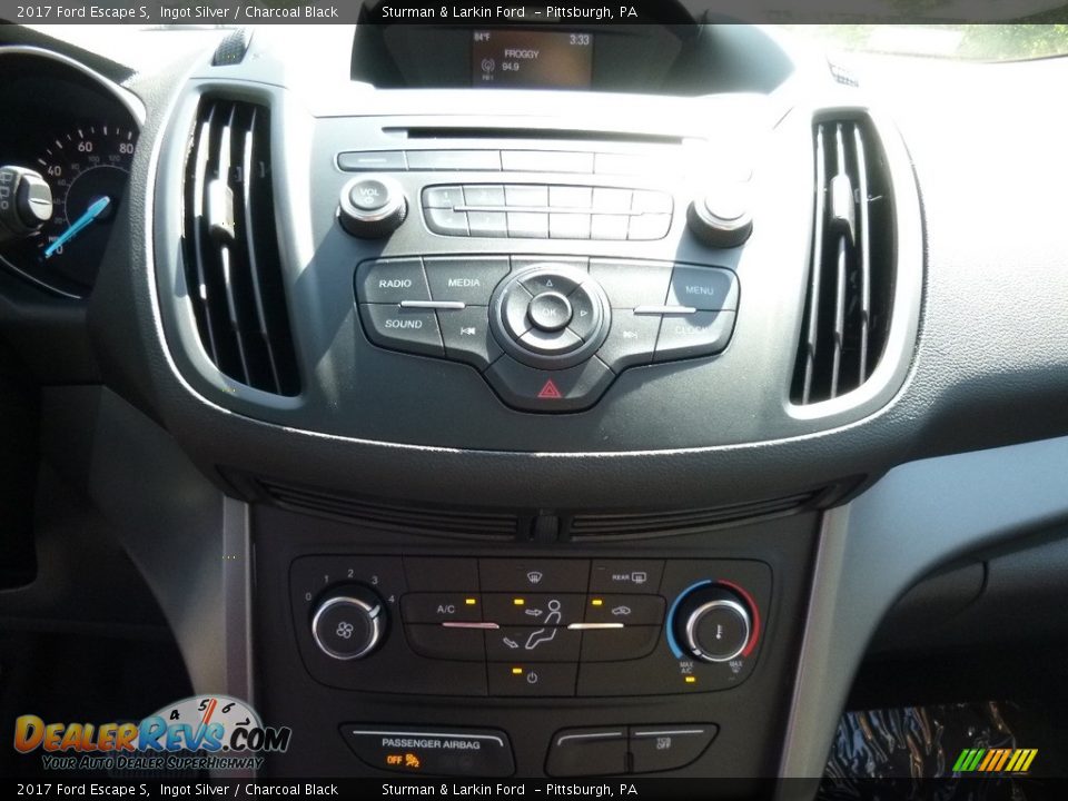 2017 Ford Escape S Ingot Silver / Charcoal Black Photo #15