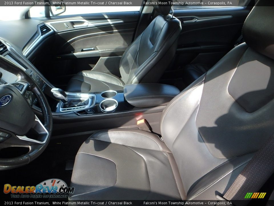 2013 Ford Fusion Titanium White Platinum Metallic Tri-coat / Charcoal Black Photo #15