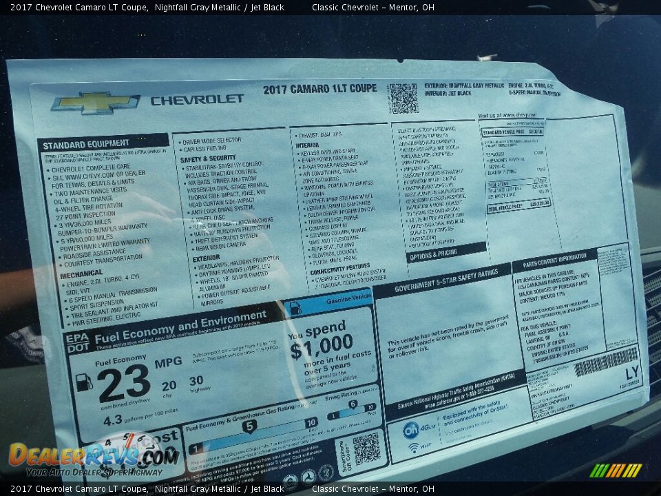 2017 Chevrolet Camaro LT Coupe Nightfall Gray Metallic / Jet Black Photo #4