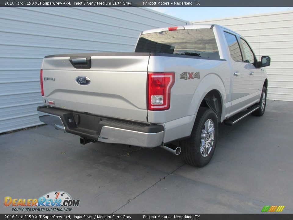 2016 Ford F150 XLT SuperCrew 4x4 Ingot Silver / Medium Earth Gray Photo #4