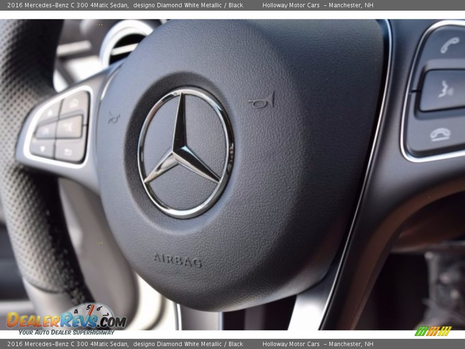 2016 Mercedes-Benz C 300 4Matic Sedan designo Diamond White Metallic / Black Photo #14