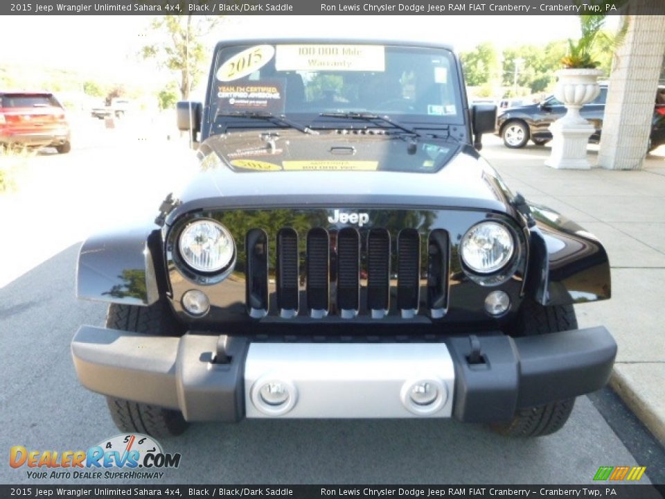 2015 Jeep Wrangler Unlimited Sahara 4x4 Black / Black/Dark Saddle Photo #8