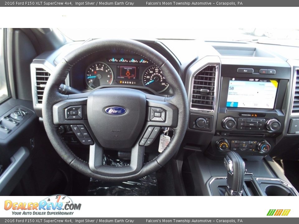 2016 Ford F150 XLT SuperCrew 4x4 Ingot Silver / Medium Earth Gray Photo #11