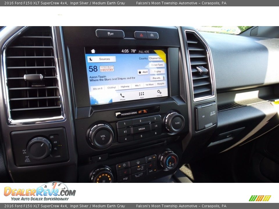 2016 Ford F150 XLT SuperCrew 4x4 Ingot Silver / Medium Earth Gray Photo #14