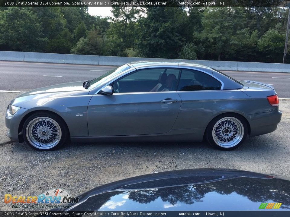 2009 BMW 3 Series 335i Convertible Space Grey Metallic / Coral Red/Black Dakota Leather Photo #4