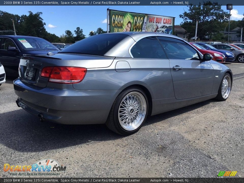 2009 BMW 3 Series 335i Convertible Space Grey Metallic / Coral Red/Black Dakota Leather Photo #9