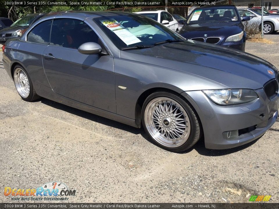 2009 BMW 3 Series 335i Convertible Space Grey Metallic / Coral Red/Black Dakota Leather Photo #11