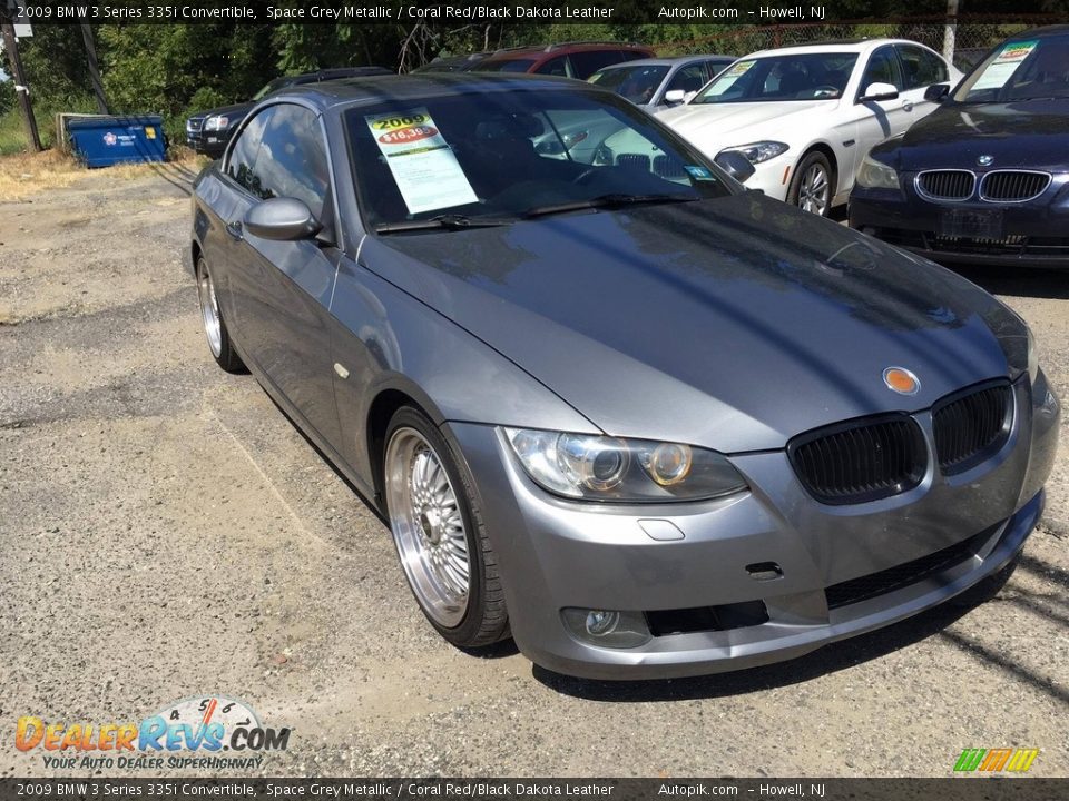 2009 BMW 3 Series 335i Convertible Space Grey Metallic / Coral Red/Black Dakota Leather Photo #12