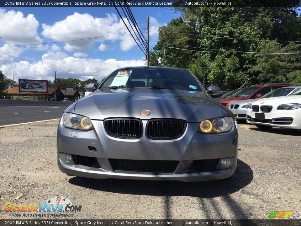 2009 BMW 3 Series 335i Convertible Space Grey Metallic / Coral Red/Black Dakota Leather Photo #13