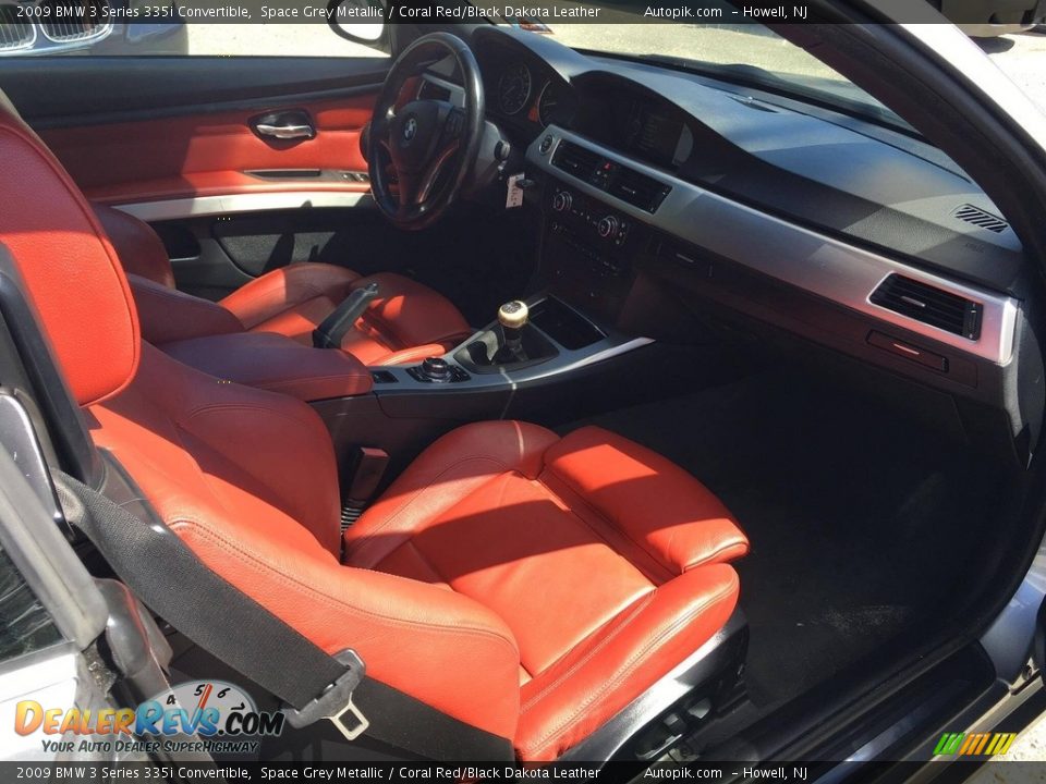 2009 BMW 3 Series 335i Convertible Space Grey Metallic / Coral Red/Black Dakota Leather Photo #15