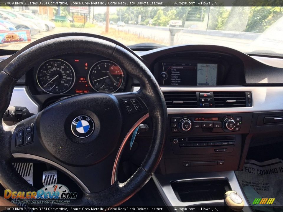 2009 BMW 3 Series 335i Convertible Space Grey Metallic / Coral Red/Black Dakota Leather Photo #17