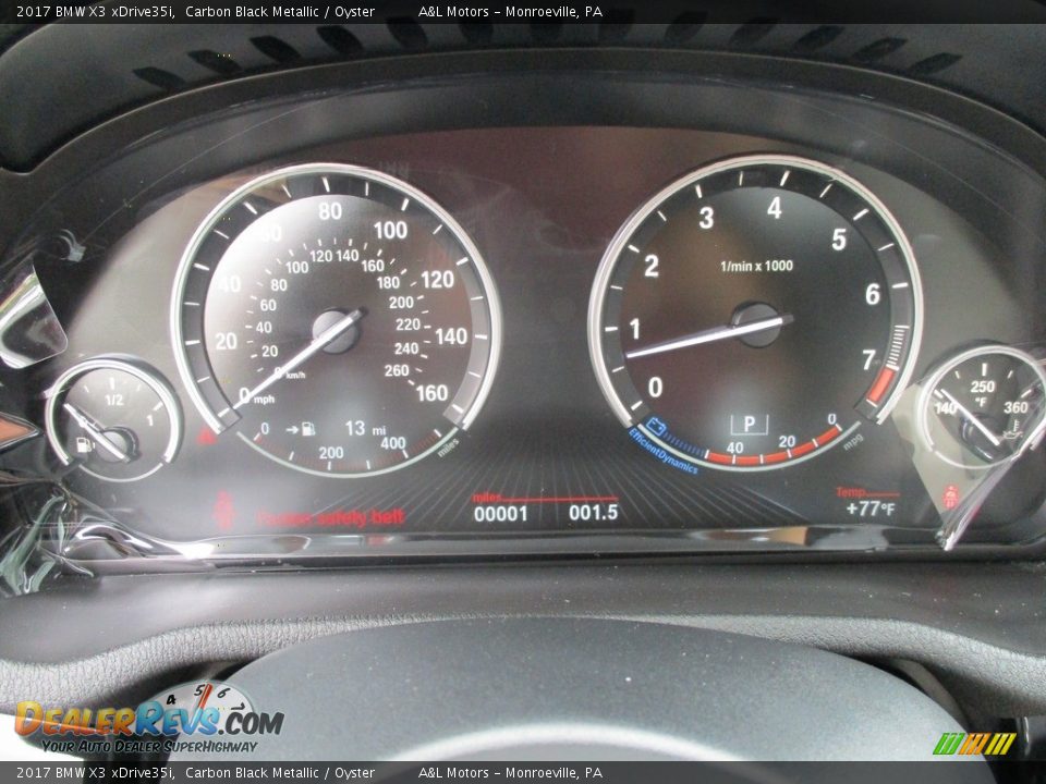 2017 BMW X3 xDrive35i Carbon Black Metallic / Oyster Photo #20
