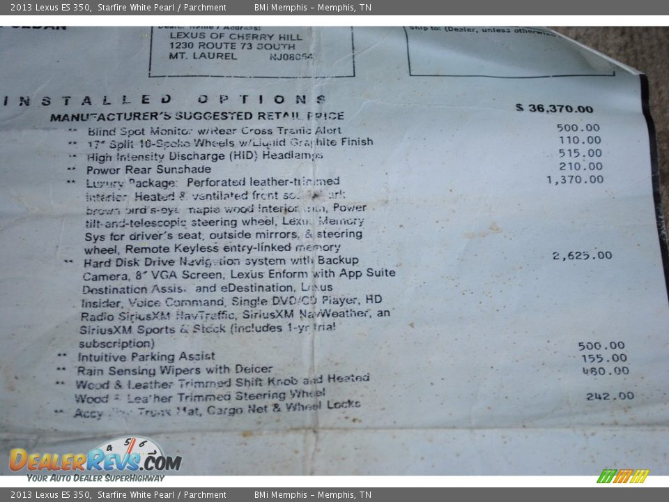 2013 Lexus ES 350 Starfire White Pearl / Parchment Photo #33