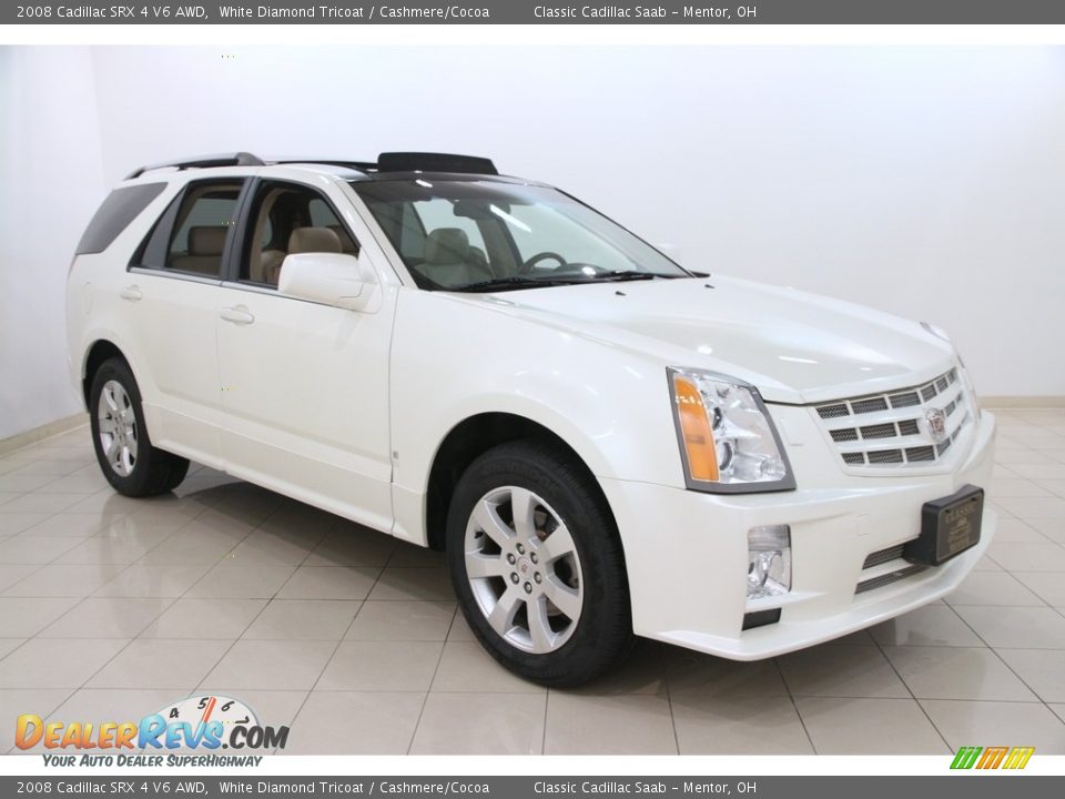 2008 Cadillac SRX 4 V6 AWD White Diamond Tricoat / Cashmere/Cocoa Photo #1