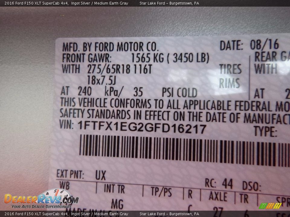 2016 Ford F150 XLT SuperCab 4x4 Ingot Silver / Medium Earth Gray Photo #13