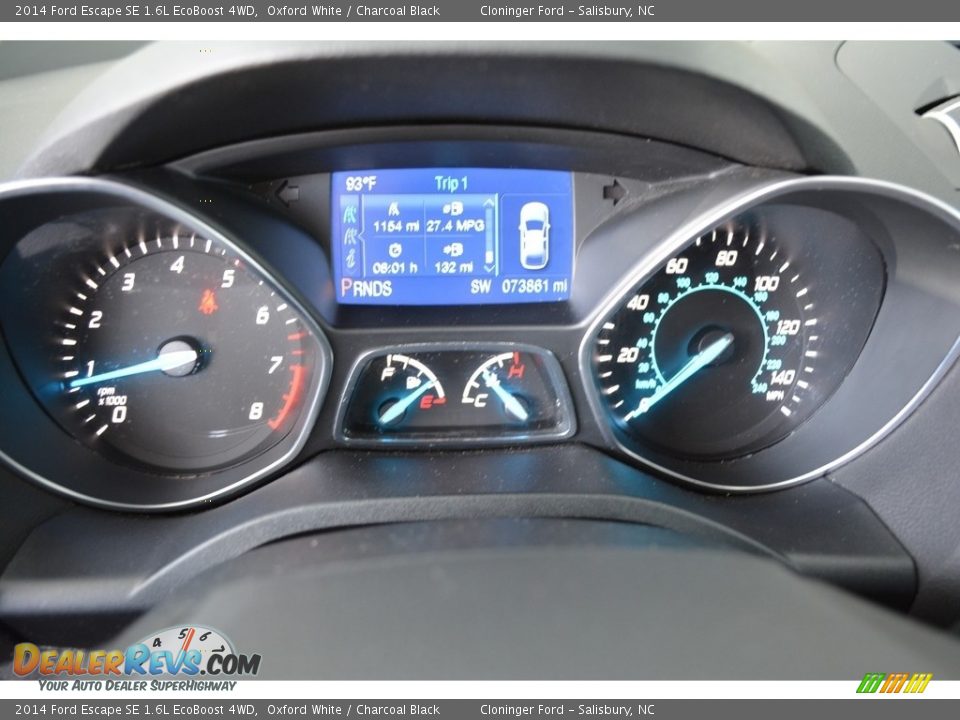 2014 Ford Escape SE 1.6L EcoBoost 4WD Oxford White / Charcoal Black Photo #23