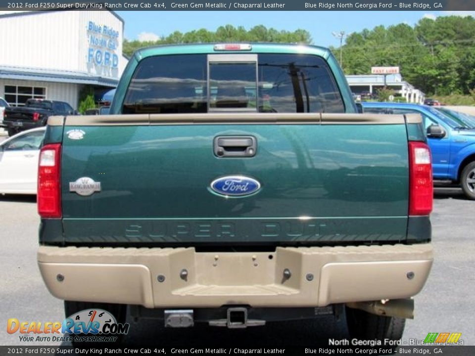 2012 Ford F250 Super Duty King Ranch Crew Cab 4x4 Green Gem Metallic / Chaparral Leather Photo #4