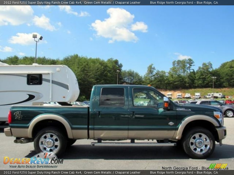 2012 Ford F250 Super Duty King Ranch Crew Cab 4x4 Green Gem Metallic / Chaparral Leather Photo #6