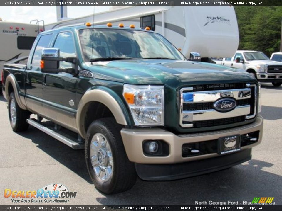 2012 Ford F250 Super Duty King Ranch Crew Cab 4x4 Green Gem Metallic / Chaparral Leather Photo #7