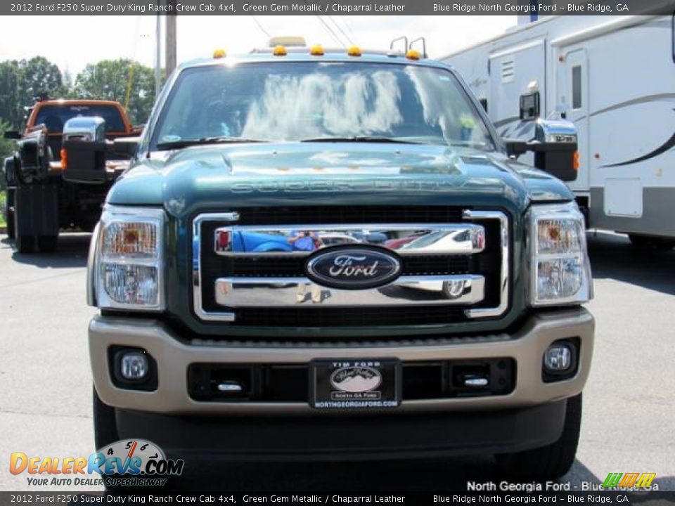 2012 Ford F250 Super Duty King Ranch Crew Cab 4x4 Green Gem Metallic / Chaparral Leather Photo #8