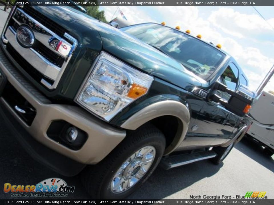 2012 Ford F250 Super Duty King Ranch Crew Cab 4x4 Green Gem Metallic / Chaparral Leather Photo #34