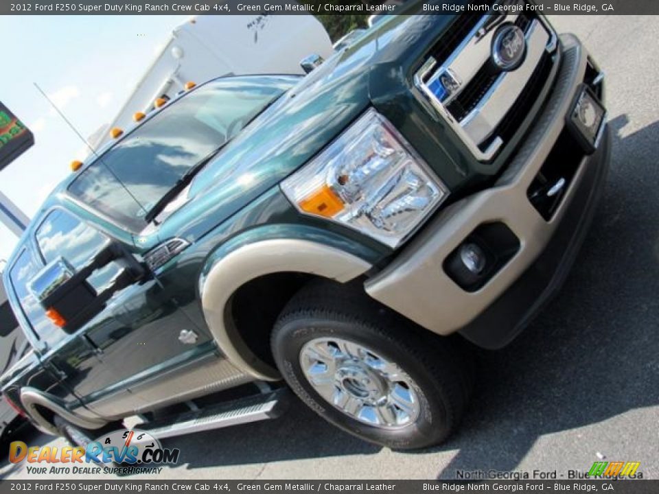 2012 Ford F250 Super Duty King Ranch Crew Cab 4x4 Green Gem Metallic / Chaparral Leather Photo #35